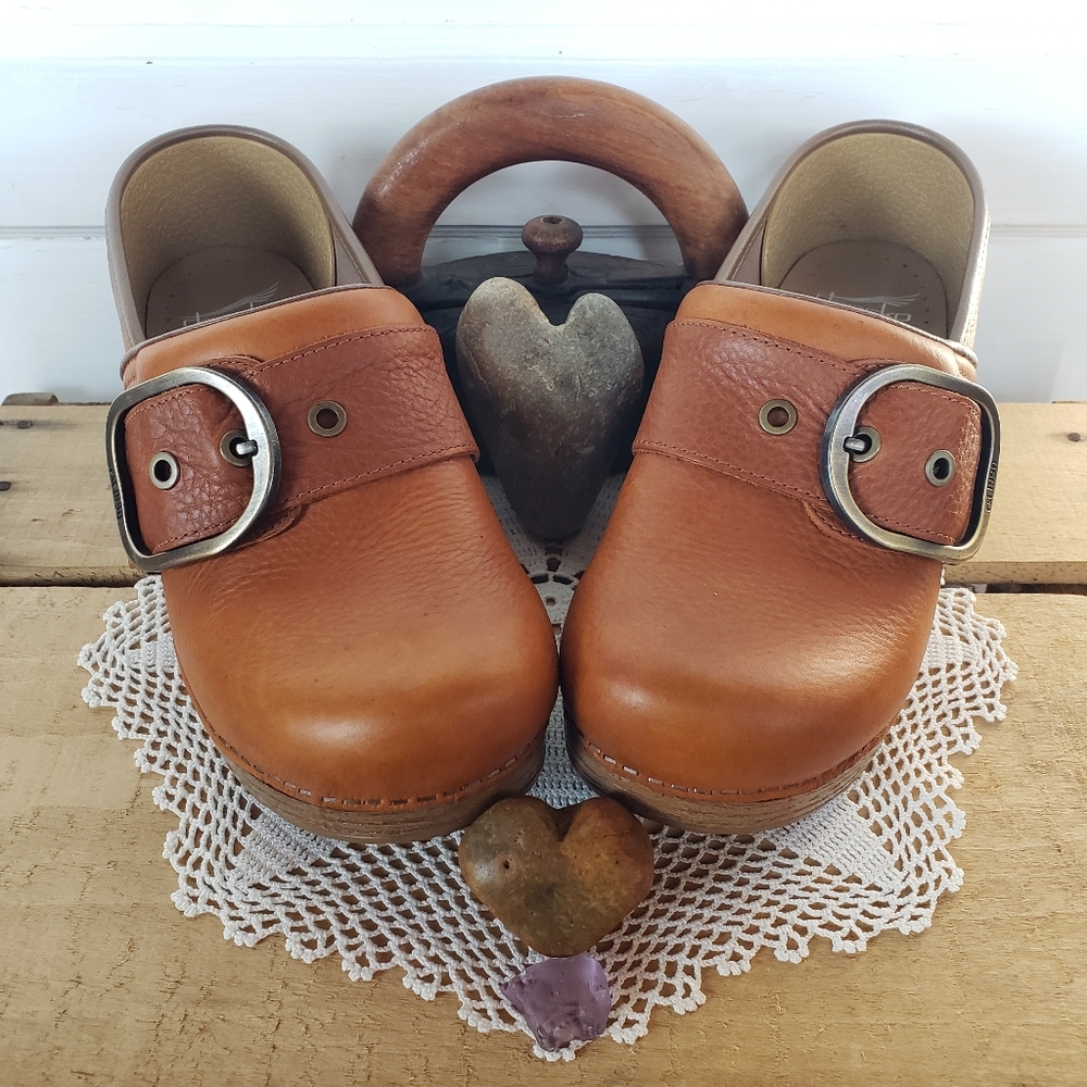 🌿FLASH🌟SALE🌿Tan Dansko Pro Pearson Honey Clogs Tumbled Buckle Boho Prairie ♡ - Picture 11 of 14